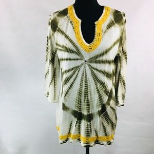SWEATERWORKS size MEDIUM 3/4 sleeve tunic sweater